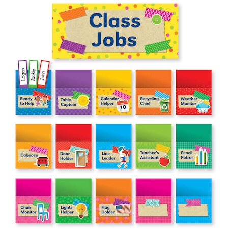 SCHOLASTIC TEACHING RESOURCES Tape It Up Class Jobs Bulletin Board 812782